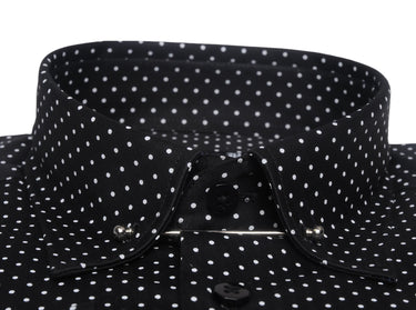 Polka Dot Pin Collar Dress Shirt | European Crafted Cotton Shirt | Da Vinci California