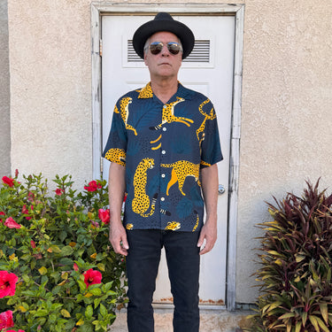 Leppard Men’s Camp Shirt | Allover Cheetah Print | Da Vinci California