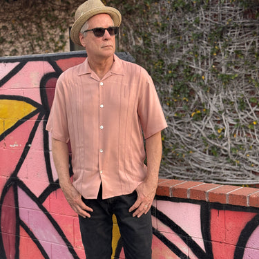Decades Men’s Camp Shirt | Front Panel Stitch Detail | Da Vinci California