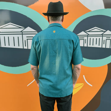Luca Men’s Camp Shirt | Color Block Panel Design | Da Vinci California