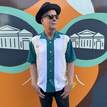 Luca Men’s Camp Shirt | Color Block Panel Design | Da Vinci California