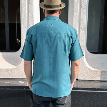 Gambino Grand Men’s Camp Shirt | Front Panel Chainstitch Embroidery | Da Vinci California