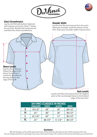 Rebel Son Men’s Camp Shirt | Contrast Piping and Placket Detail | Da Vinci California