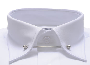 White Pin Collar Dress Shirt | European Crafted Cotton Shirt | Da Vinci California