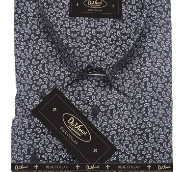 Da Vinci Blue Collar | Pin Collar Paisley shirt