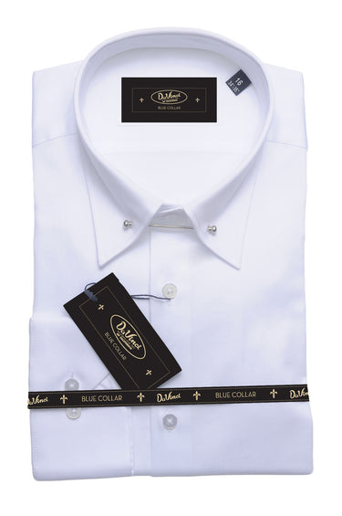 White Pin Collar Dress Shirt | European Crafted Cotton Shirt | Da Vinci California