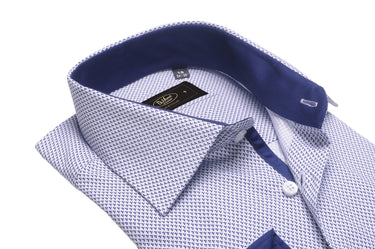 Da Vinci Blue Collar | Regular Collar Pattern shirt