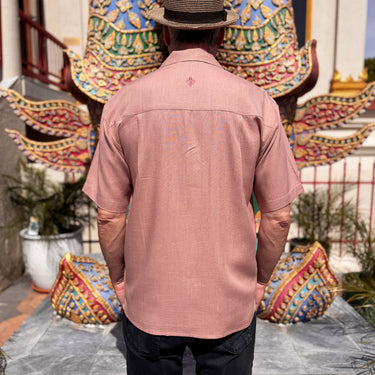 Wicks Men’s Camp Shirt | Crest Embroidery Detail | Da Vinci California