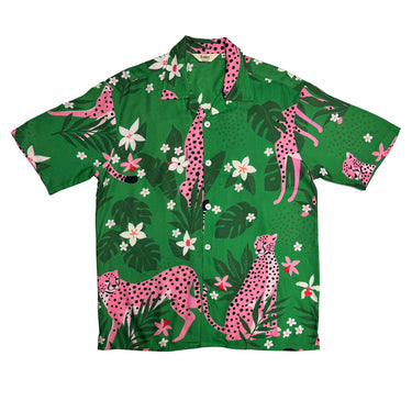 Leppard Men’s Camp Shirt | Allover Cheetah Print | Da Vinci California