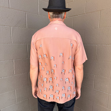 Telefunken Men’s Camp Shirt | Retro Geometric Print | Da Vinci California