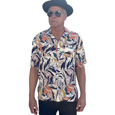 Belardo Men’s Camp Shirt | Tropical Leaf Print | Da Vinci California
