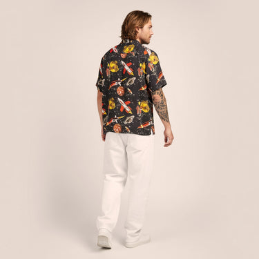 Retro Rocket 2.0 Men’s Camp Shirt | Allover Rocket Print | Da Vinci California
