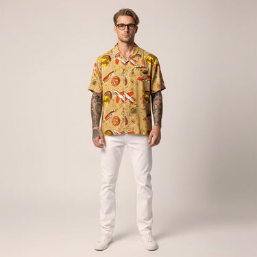 Retro Rocket 2.0 Men’s Camp Shirt | Allover Rocket Print | Da Vinci California